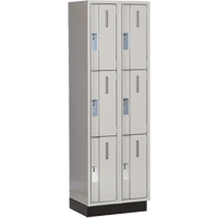 Concorde Heavy-Duty Lockers, 3 -tier, Bank of 2, 24" x 18" x 76", Steel, Grey, Welded (Assembled) Ottawa Fastener Supply