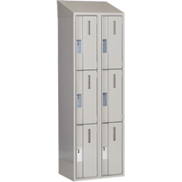 Concorde Heavy-Duty Lockers, 3 -tier, Bank of 2, 24" x 18" x 78", Steel, Grey, Welded (Assembled) Ottawa Fastener Supply