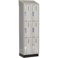 Concorde Heavy-Duty Lockers, 3 -tier, Bank of 2, 24" x 18" x 82", Steel, Grey, Welded (Assembled) Ottawa Fastener Supply