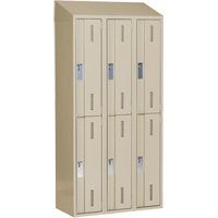 Concorde Heavy-Duty Lockers, 2 -tier, Bank of 3, 36" x 18" x 78", Steel, Beige, Welded (Assembled) Ottawa Fastener Supply