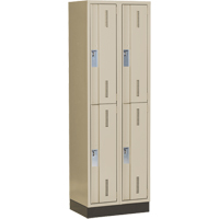 Concorde Heavy-Duty Lockers, 2 -tier, Bank of 2, 24" x 18" x 76", Steel, Beige, Welded (Assembled) Ottawa Fastener Supply