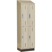 Casiers robustes Concorde, 2 niveaux, Bloc de 2, 24" x 18" x 82", Acier, Beige, Soud&eacute; (assembl&eacute;) Ottawa Fastener Supply