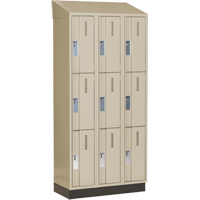 Concorde Heavy-Duty Lockers, 3 -tier, Bank of 3, 36" x 18" x 82", Steel, Beige, Welded (Assembled) Ottawa Fastener Supply