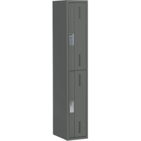 Concorde Heavy-Duty Lockers, 2 -tier, 12" x 18" x 72", Steel, Charcoal, Welded (Assembled) Ottawa Fastener Supply