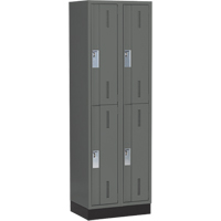 Concorde Heavy-Duty Lockers, 2 -tier, Bank of 2, 24" x 18" x 76", Steel, Charcoal, Welded (Assembled) Ottawa Fastener Supply
