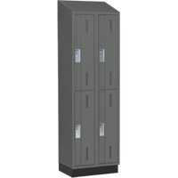 Concorde Heavy-Duty Lockers, 2 -tier, Bank of 2, 24" x 18" x 82", Steel, Charcoal, Welded (Assembled) Ottawa Fastener Supply