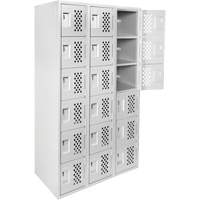 Clean Line Lockerettes, 6 -tier, Bank of 3, 18" x 72" x 12", Steel Ottawa Fastener Supply