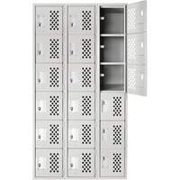 Clean Line Lockerettes, 6 -tier, Bank of 3, 18" x 72" x 12", Steel Ottawa Fastener Supply