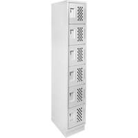 Assembled Lockerettes Clean Line Perforated Economy Lockers, 6 -tier, 18" x 72" x 12", Steel Ottawa Fastener Supply