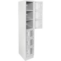 Assembled Lockerettes Clean Line Perforated Economy Lockers, 6 -tier, 18" x 72" x 12", Steel Ottawa Fastener Supply