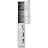 Assembled Lockerettes Clean Line Perforated Economy Lockers, 6 -tier, 18" x 72" x 12", Steel Ottawa Fastener Supply