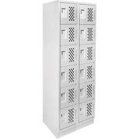 Assembled Lockerettes Clean Line Perforated Economy Lockers, 6 -tier, Bank of 2, 18" x 72" x 12", Steel Ottawa Fastener Supply