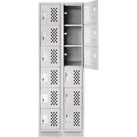 Assembled Lockerettes Clean Line Perforated Economy Lockers, 6 -tier, Bank of 2, 18" x 72" x 12", Steel Ottawa Fastener Supply