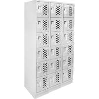 Assembled Lockerettes Clean Line Perforated Economy Lockers, 6 -tier, Bank of 3, 18" x 72" x 12", Steel Ottawa Fastener Supply