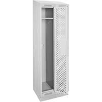 Clean Line Lockers, Bank of 2, 24" x 12" x 82", Steel, Grey, Rivet (Assembled), Perforated Ottawa Fastener Supply