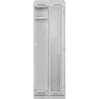 Clean Line Lockers, Bank of 2, 24" x 12" x 82", Steel, Grey, Rivet (Assembled), Perforated Ottawa Fastener Supply