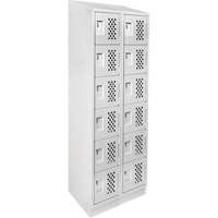 Clean-Line Perforated Lockerette, 6 -tier, Bank of 2, 12" x 72" x 12", Steel Ottawa Fastener Supply