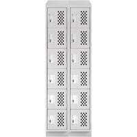 Clean-Line Perforated Lockerette, 6 -tier, Bank of 2, 12" x 72" x 12", Steel Ottawa Fastener Supply