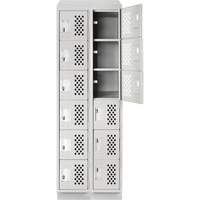 Clean-Line Perforated Lockerette, 6 -tier, Bank of 2, 12" x 72" x 12", Steel Ottawa Fastener Supply