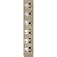 Assembled Lockerettes Clean Line Perforated Economy Lockers, 6 -tier, 18" x 72" x 12", Steel Ottawa Fastener Supply