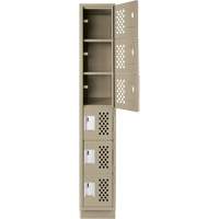 Assembled Lockerettes Clean Line Perforated Economy Lockers, 6 -tier, 18" x 72" x 12", Steel Ottawa Fastener Supply