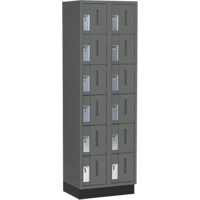 Concorde Heavy-Duty Lockers, 6 -tier, Bank of 2, 24" x 18" x 76", Steel, Charcoal, Welded (Assembled) Ottawa Fastener Supply