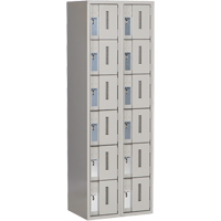 Concorde Heavy-Duty Lockers, 6 -tier, Bank of 2, 24" x 18" x 72", Steel, Grey, Welded (Assembled) Ottawa Fastener Supply