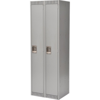 Lockers, Bank of 2, 24" x 18" x 72", Steel, Grey, Knocked Down Ottawa Fastener Supply