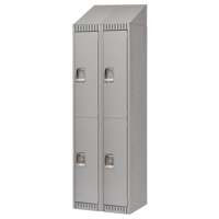 Lockers, 2 -tier, Bank of 2, 24" x 18" x 82", Steel, Grey, Knocked Down Ottawa Fastener Supply