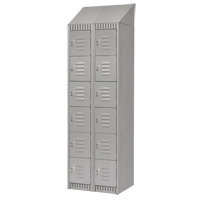 Lockers, 6 -tier, Bank of 2, 24" x 18" x 82", Steel, Grey, Knocked Down Ottawa Fastener Supply