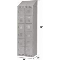 Lockers, 6 -tier, Bank of 2, 24" x 18" x 82", Steel, Grey, Knocked Down Ottawa Fastener Supply