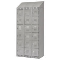Lockers, 6 -tier, Bank of 3, 36" x 18" x 82", Steel, Grey, Knocked Down Ottawa Fastener Supply