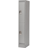 Lockers, 2 -tier, 12" x 18" x 76", Steel, Grey, Knocked Down Ottawa Fastener Supply