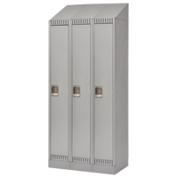 Assembled Lockers, Bank of 3, 36" x 18" x 72", Steel, Grey, Rivet (Assembled) Ottawa Fastener Supply