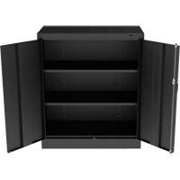 Standard Counter-High Cabinet, Steel, 2 Shelves, 42" H x 36" W x 18" D, Black FL777 | Ottawa Fastener Supply