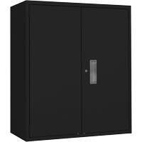 Lo-Boy Storage Cabinet, Steel, 2 Shelves, 42" H x 36" W x 18" D, Black Ottawa Fastener Supply