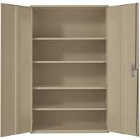 Extra Wide Hi-Boy Storage Cabinet, Steel, 4 Shelves, 72" H x 48" W x 24" D, Beige Ottawa Fastener Supply
