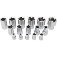 5-Point EPR Torx Socket Set, 16 Pieces, 1/4"/3/8"/1/2" Drive Size Ottawa Fastener Supply