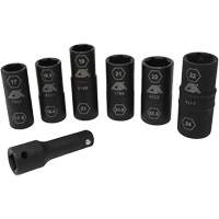 Half Metric Flip Socket Set, 7 Pcs, Impact, 1/2" Drive Size, Deep Ottawa Fastener Supply