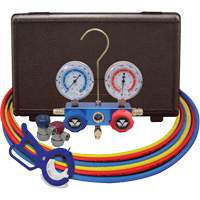 Dual Manifold Gauge Set with Manual Couplers & 3-in-1 Side Mount Can Tap Valve Ottawa Fastener Supply