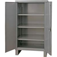 Extra Heavy-Duty Cabinet, Steel, 3 Shelves, 66" H x 48" W x 24" D, Grey Ottawa Fastener Supply