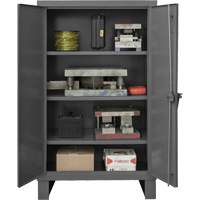 Extra Heavy-Duty Cabinet, Steel, 3 Shelves, 66" H x 60" W x 24" D, Grey Ottawa Fastener Supply
