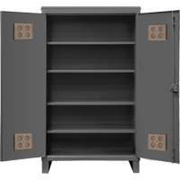 Heavy-Duty Outdoor Cabinet, Steel, 4 Shelves, 78" H x 48" W x 24" D, Grey Ottawa Fastener Supply