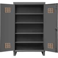 Heavy-Duty Outdoor Cabinet, Steel, 4 Shelves, 78" H x 60" W x 24" D, Grey Ottawa Fastener Supply