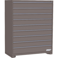 Modular Drawer Cabinet, 9 Drawers, 24" W x 24" D x 60" H, Grey Ottawa Fastener Supply
