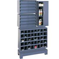Modular Small Parts Storage Unit, Steel, 8 Drawers, 33-3/4" x 12-1/4" x 59-5/8", Grey FN375 | Ottawa Fastener Supply