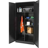Combination Storage Cabinet, 36" W x 18" D x 72" H, Black Ottawa Fastener Supply