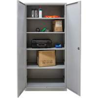 Hi-Boy Storage Cabinet, Steel, 4 Shelves, 72" H x 36" W x 18" D, Grey Ottawa Fastener Supply