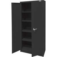 Armoire d'entreposage, Acier, 4 Tablettes, 66" h x 30" la x 15" P, Noir Ottawa Fastener Supply