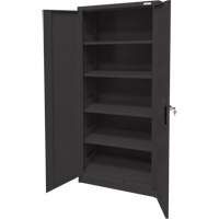 Armoire d'entreposage, Acier, 4 Tablettes, 66" h x 30" la x 15" P, Noir Ottawa Fastener Supply